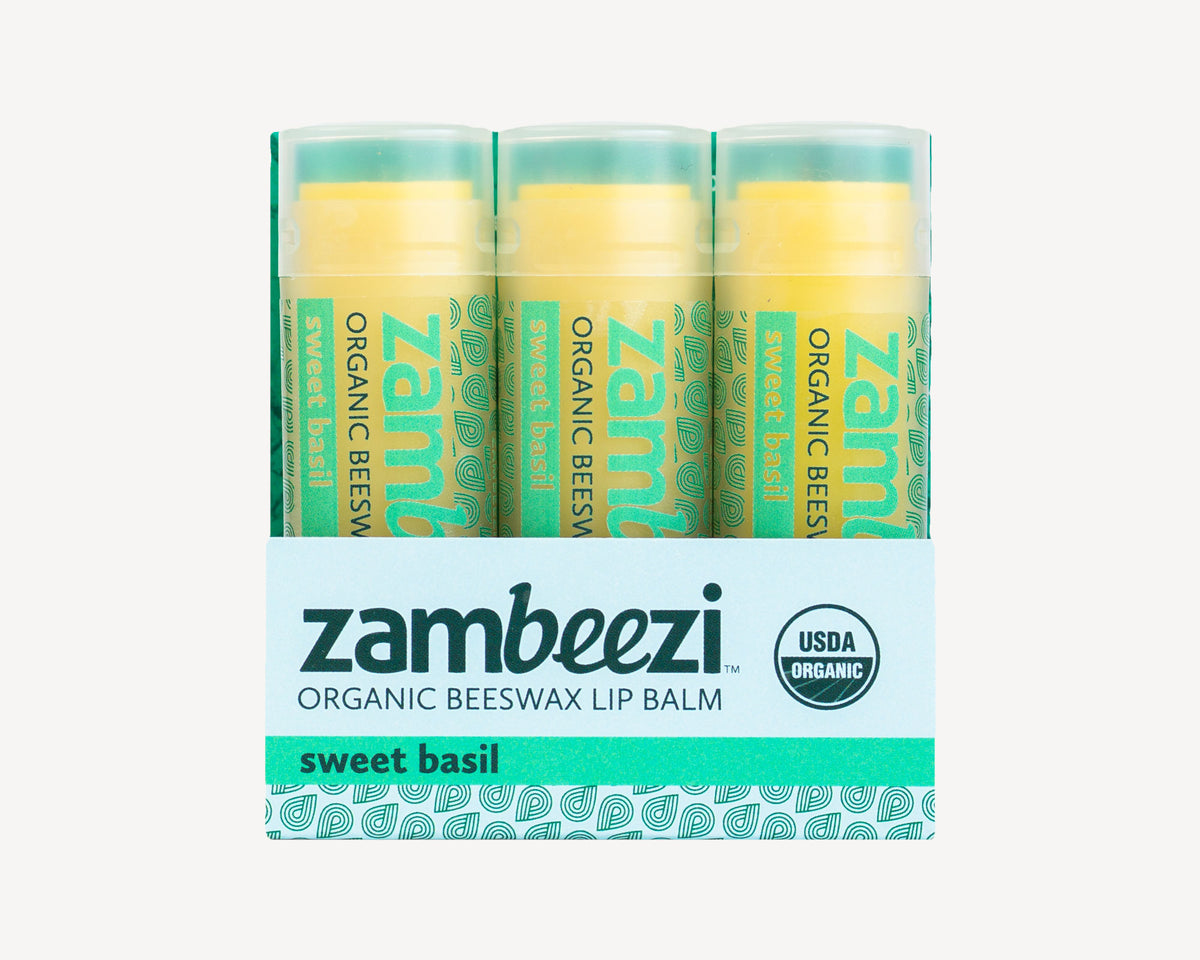 Organic Beeswax Lip Balm: Sweet Basil - Global Gifts